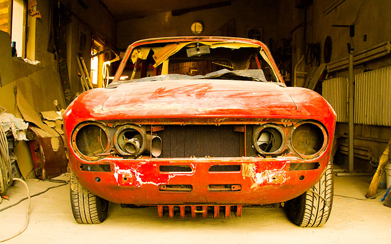 Classic car ready to be restored