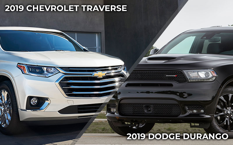 2019 Chevrolet Traverse - media.chevrolet.com | 2019 Dodge Durango - media.stellantisnorthamerica.com