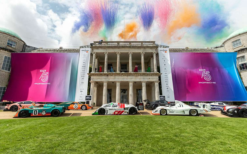 Porsche Motorsport history lined up in front of Goodwood House - goodwood.com Porsche Motorsport history lined up in front of Goodwood House - goodwood.com