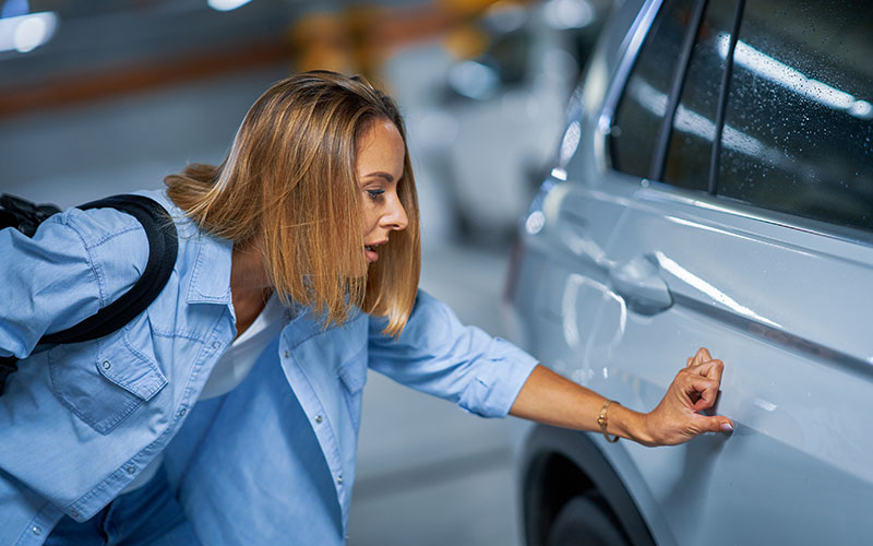 Scratched car Scratched car