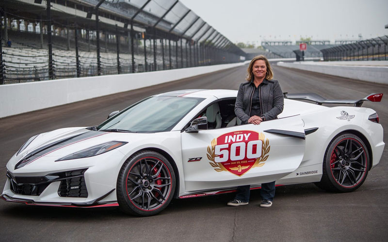 Sarah Fisher with 2023 Chevy Corvette Z06 - indystar.com