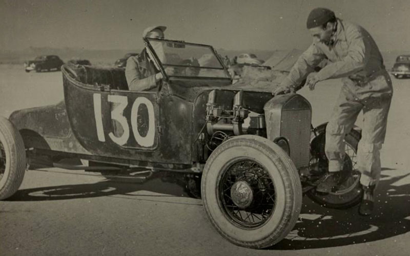 Driver and Mechanic Starting Dry Lakes Race Car, circa 1940 - thehenryford.org Driver and Mechanic Starting Dry Lakes Race Car, circa 1940 - thehenryford.org