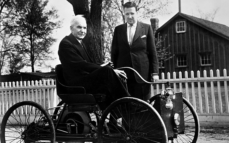 Henry Ford I and Henry Ford II with the Quadricycle - media.ford.com Henry Ford I and Henry Ford II with the Quadricycle - media.ford.com