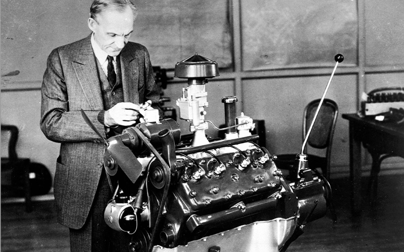 Henry Ford with the Flathead V8 - media.ford.com Henry Ford with the Flathead V8 - media.ford.com