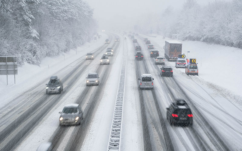 Snow covered highway