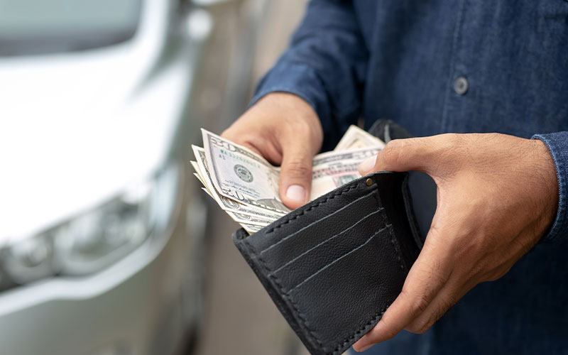 Paying for car Paying for car