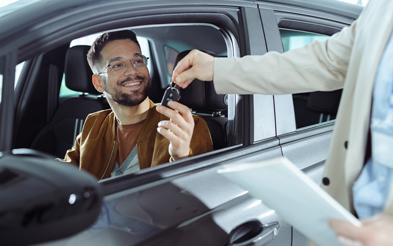 Man Receives Car Keys Man Receives Car Keys