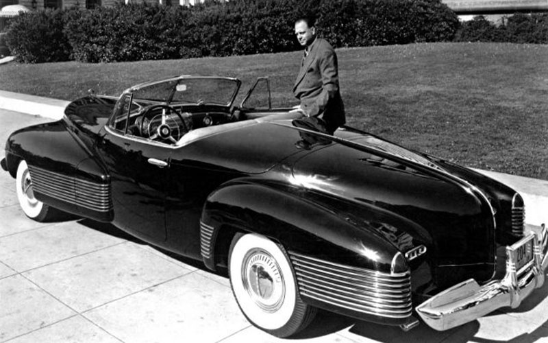 Harley Earl with the 1938 Buick Y-Job - gm.com Harley Earl with the 1938 Buick Y-Job - gm.com