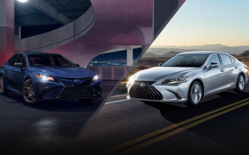 2024 Lexus ES vs Toyota Camry Hero - lexus.com, toyota.com