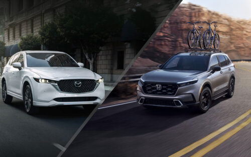 2024 Mazda CX-5 vs Honda CR-V Hero - mazdausa.com, automobiles.honda.com