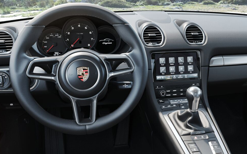 2024 Porsche 718 Cayman interior with manual transmission - porsche.com