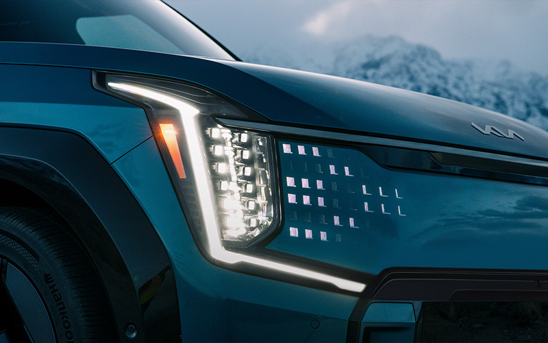 2024 Kia EV9 Headlight Close Up- kia.com
