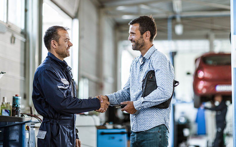 Auto Mechanic and Customer