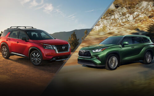 Nissan Pathfinder vs Toyota Highlander Hero - nissanusa.com, toyota.com