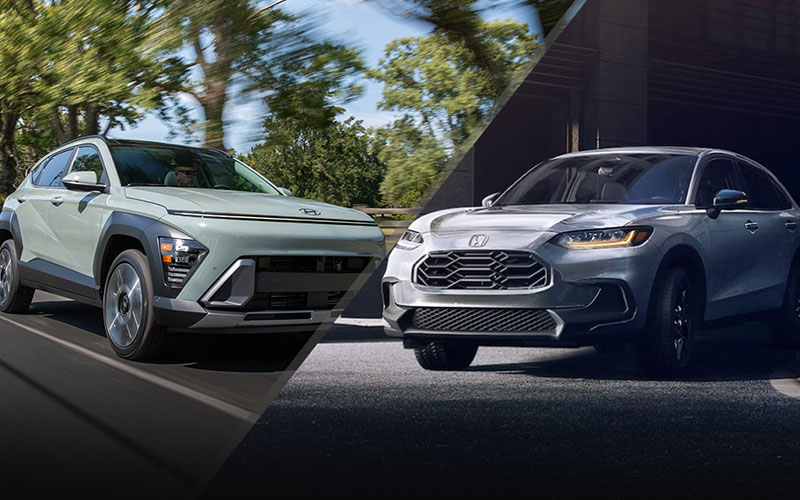 Hyundai Kona vs Honda HR-V - hyundainews.com, automobiles.honda.com