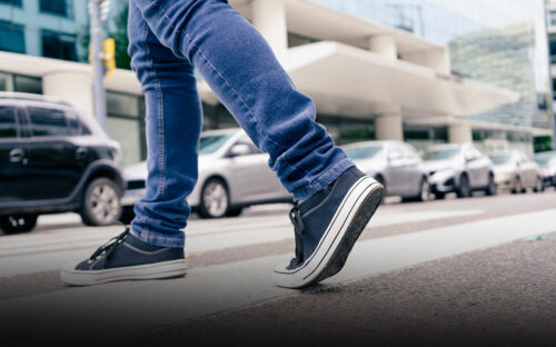 Pedestrian crossing the street