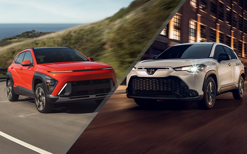 2024 Hyundai Kona vs 2024 Toyota Corolla Cross - toyota.com, hyundaiusa.com