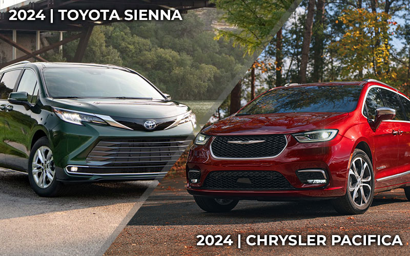 2024 Toyota Sienna vs 2024 Chrysler Pacifica - pressroom.toyota.com, media.stellantisnorthamerica.com