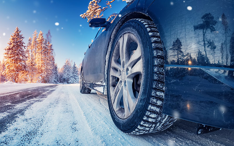 Driving on snowy road