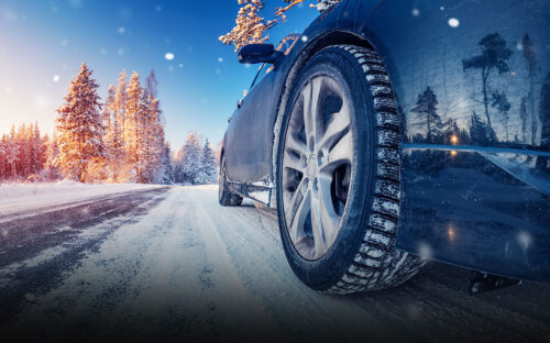 Driving on snowy road