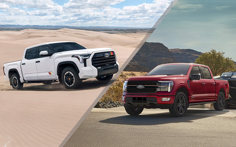 2025 Toyota Tundra vs 2025 Ford F-150 - toyota.com, ford.com
