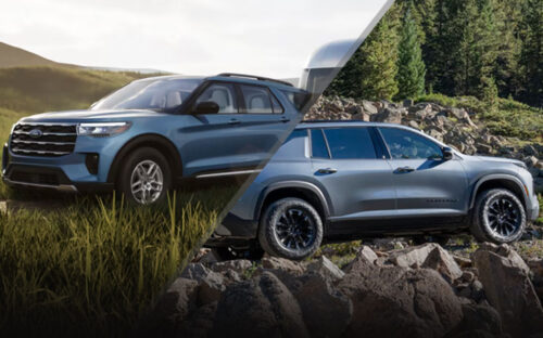 2025 Ford Explorer and 2025 Chevrolet Traverse - ford.com, chevrolet.com