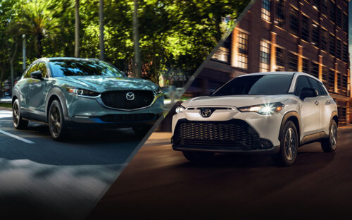 Mazda CX-30 and Toyota Corolla Cross - news.mazdausa.com, pressroom.toyota.com