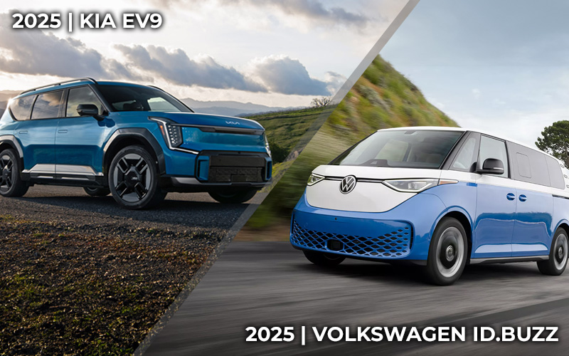 2025 Volkswagen ID.Buzz VS 2025 Kia EV9 - vw.com, kia.com
