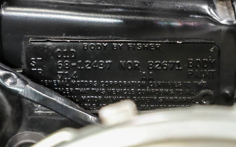 Chevrolet Camaro Cowl Tag - carsforsale.com