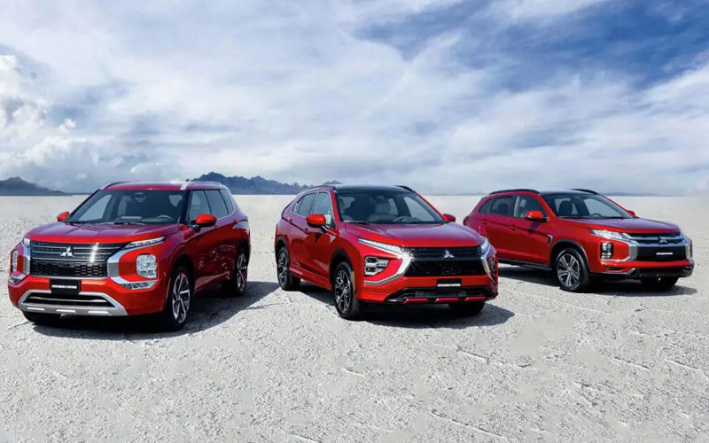 2025 Mitsubishi Lineup Three models of the 2025 Mitsubishi lineup