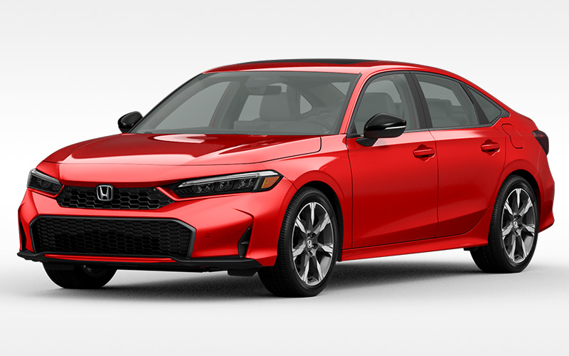 Exterior of red 2026 Honda Civic
