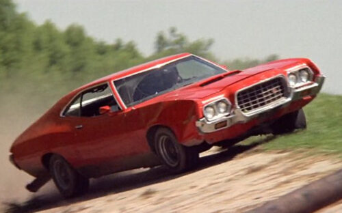 A red 1972 Gran Torino Sport