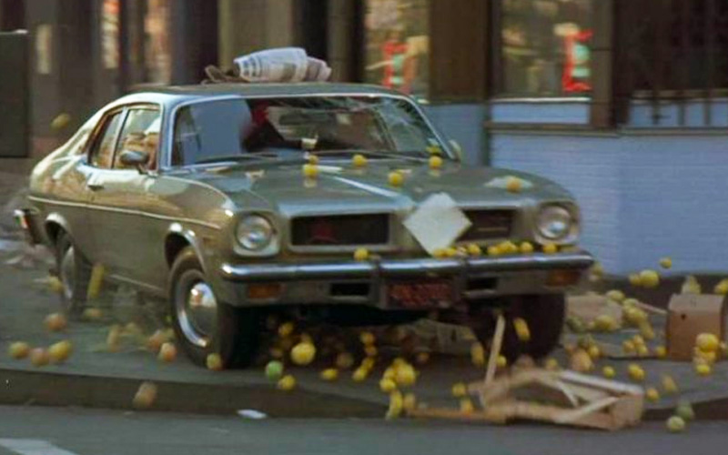 A 1973 Pontiac Ventura during a car chase in the movie "The Seven-Ups"