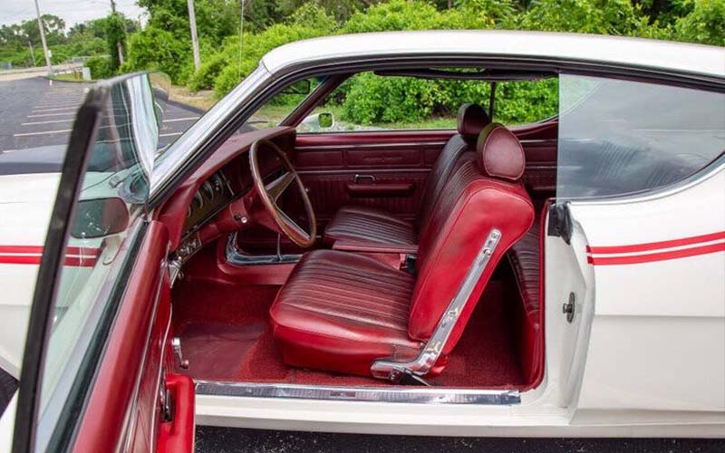 1969 White Mercury Cyclone CJ with Red Interior