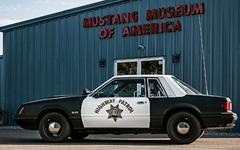 The prototype of the 1992 Ford Mustang that Ford gave to the California Highway Patrol