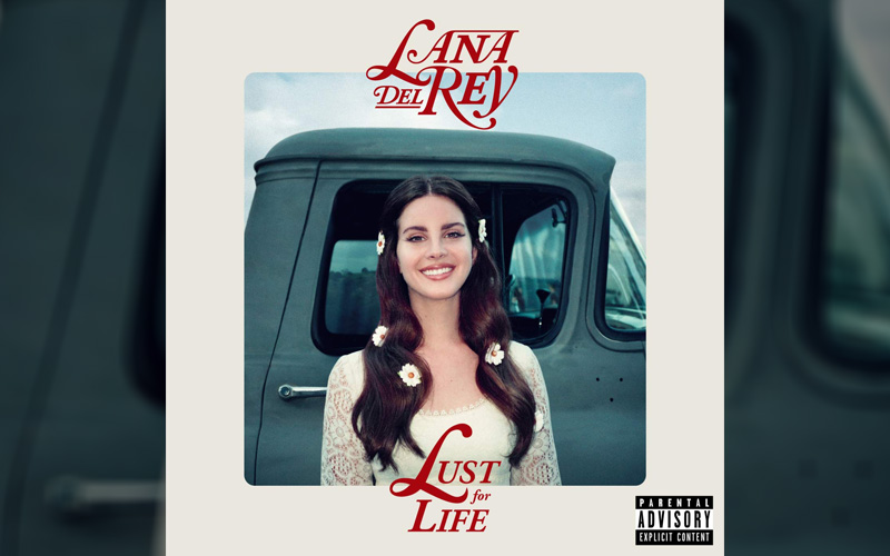 Green chevy pickup on Lana Del Rey's Lust for Life album cover