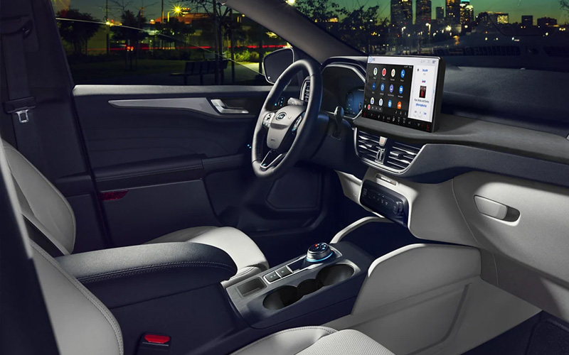 The interior front seats of a 2026 Ford Escape