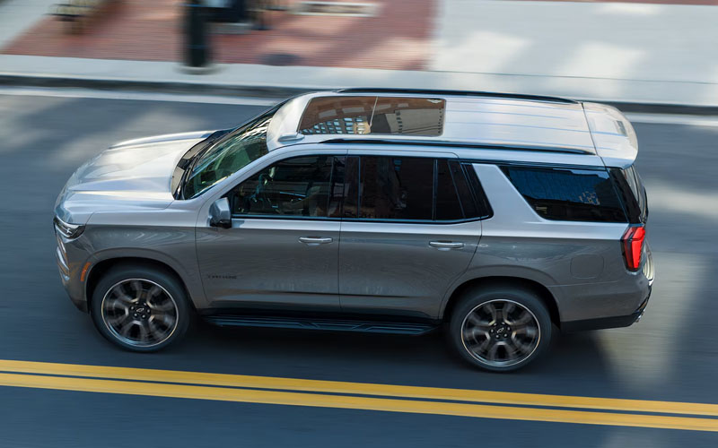 Silver 2026 Chevrolet Tahoe Driving