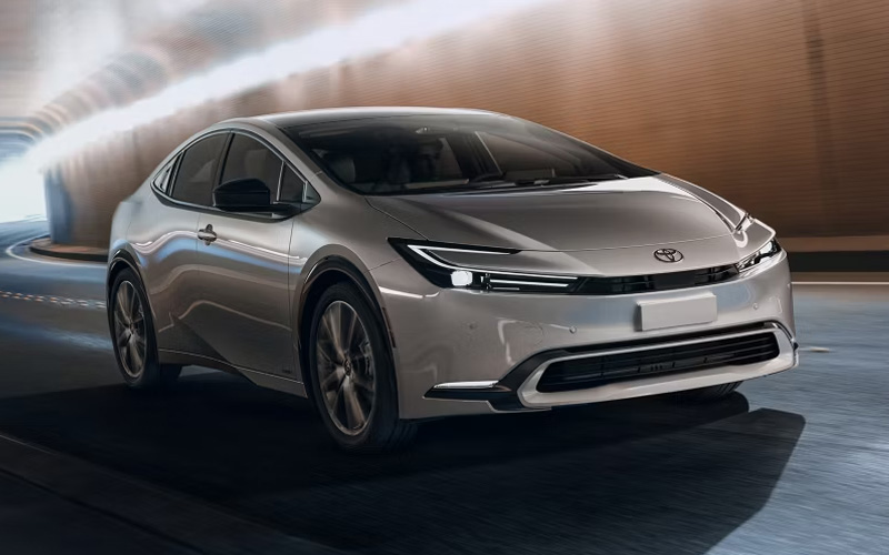 2026_Toyota_Prius_Exterior2 Silver 2026 Toyota Prius Driving