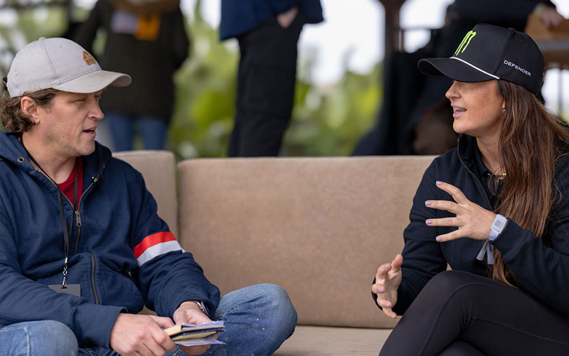 Sara Price Hero IMG Sara Price being interviewed