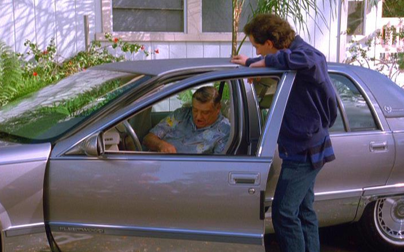Cars of Seinfeld Cadillac Fleetwood Jerry Seinfeld and his TV father in a silver Cadillac Fleetwood on the show Seinfeld.