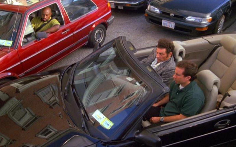 Cars of Seinfeld Saab 900 Convertibles Jerry and Kramer sitting in a traffic jam in a black Saab 900 convertible on the Seinfeld show.