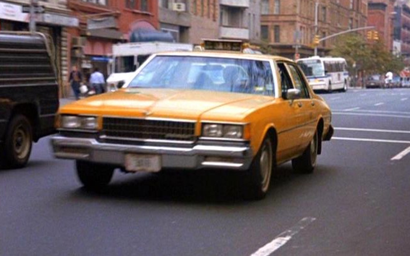 Cars of Seinfeld Taxi Cab A late-80s Chevy Caprice Taxi Cab driving on a New York City street on the Seinfeld show.