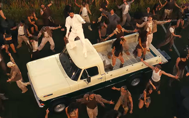 Ford F-100 Bad Bunny Super Bowl Bad Bunny performs at the Super Bowl LX halftime show on top of a 1970 Ford F-100