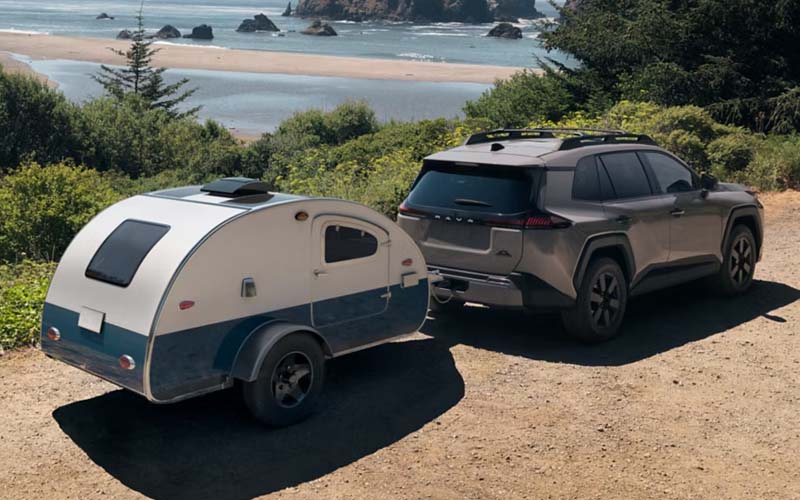 2026 Toyota RAV4 towing a small camper
